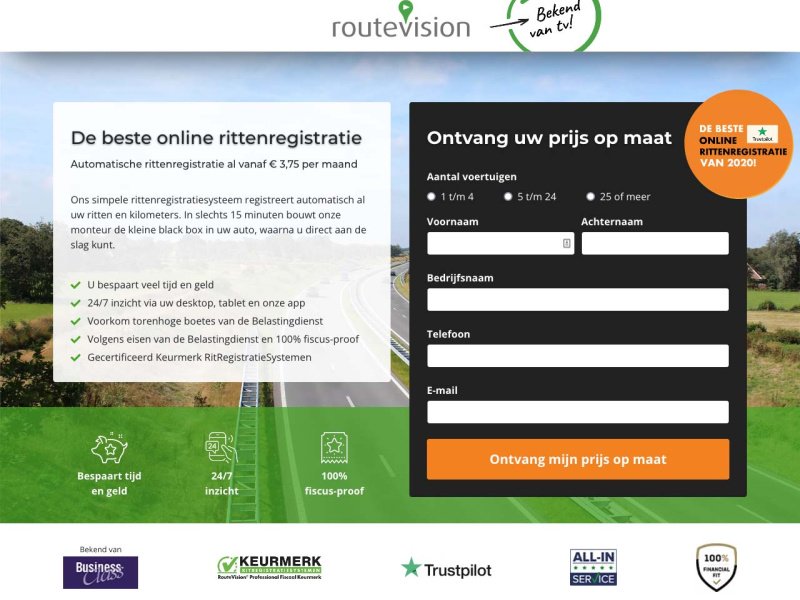 RouteVision web screenshot